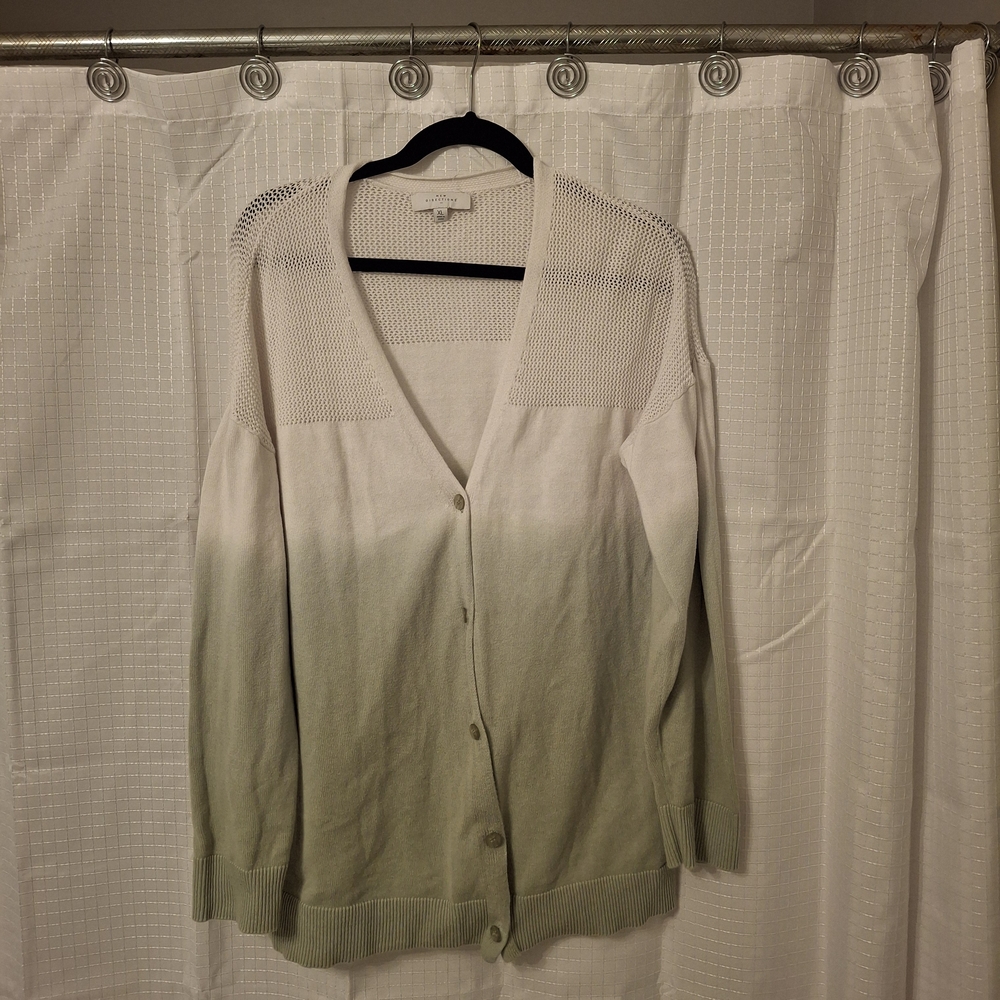 New Directions Ombre Green and White Cardigan